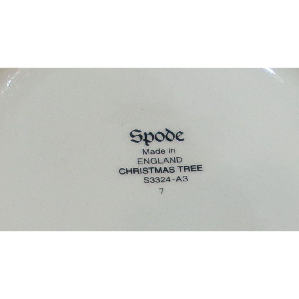 Spode Christmas Tree Serving Bowl Count My Blessings England S3324-A3 Green Rim - Picture 3 of 3